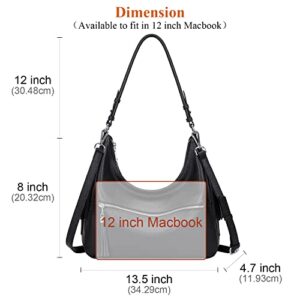 Over Earth Genuine Leather Purses and Handbags for Women Hobo Purse Shoulder Tote Bag Ladies Crossbody Bag with Tassel Medium(O106-2E Black)