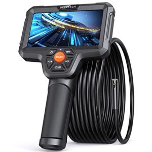 depstech 5″ ips display endoscope, dual lens inspection camera with light, 7.9 mm hd borescope, sewer camera with led flashlight, 32 gb, 5000 mah battery, carrying case, detachable snake camera-16.5ft