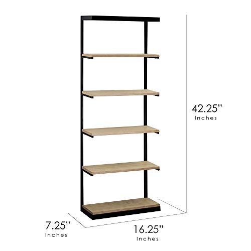 American Art Decor Wood and Metal 6 Tier Wall Mounted Shelving Unit (42” x 16” x 7.25”)