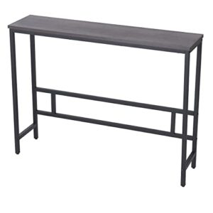 majaro modern industrial sofa console table for living room, office (dark grey, single layer)