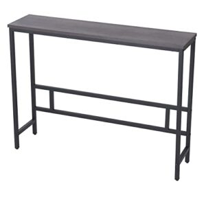 MAJARO Modern Industrial Sofa Console Table for Living Room, Office (Dark Grey, Single Layer)