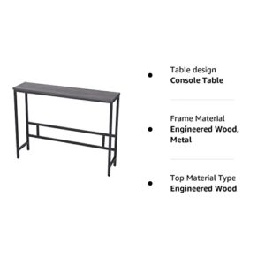 MAJARO Modern Industrial Sofa Console Table for Living Room, Office (Dark Grey, Single Layer)