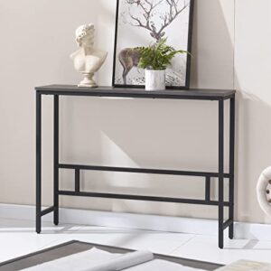 MAJARO Modern Industrial Sofa Console Table for Living Room, Office (Dark Grey, Single Layer)