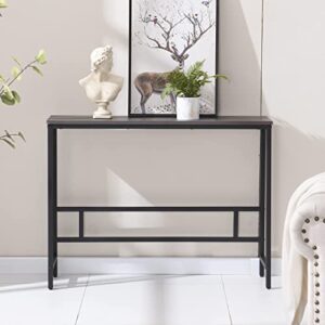 MAJARO Modern Industrial Sofa Console Table for Living Room, Office (Dark Grey, Single Layer)