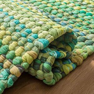 SAFAVIEH Montauk Collection 3' x 5' Green MTK251Y Handmade Flatweave Cotton Area Rug