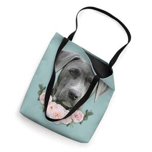 Gray Pit Bull Blue Eye Dog Pitbull Mom Beautiful Pit Bull Tote Bag