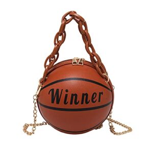 kuang! women’s basketball shaped mini chain purse shoulder messenger handbags handle tote cross body bags for girls