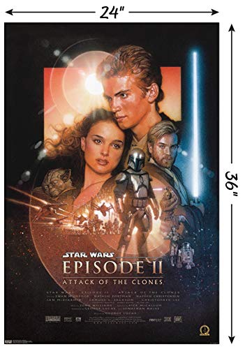 Trends International 24X36 Star Wars: Attack Of The Clones - One Sheet Wall Poster, 24" x 36", Unframed Version