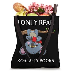 Cute Koala Book Reading Gift Tote Bag for Bookworm Teachers Tote Bag