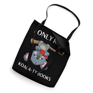 Cute Koala Book Reading Gift Tote Bag for Bookworm Teachers Tote Bag