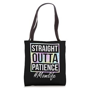 ph straight outta patience mom life tie dye tote bag