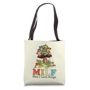 frog lover cottage core clothes women milf man i love frogs tote bag
