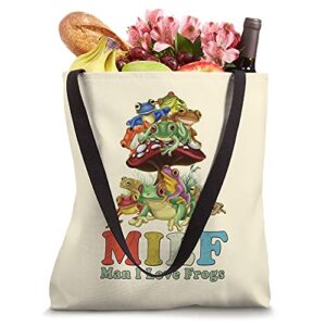 Frog Lover Cottage core Clothes Women MILF Man I Love Frogs Tote Bag