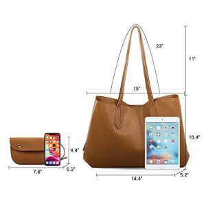 Tote Handbag Purse For Women Hobo Bag Set 2pcs Brown