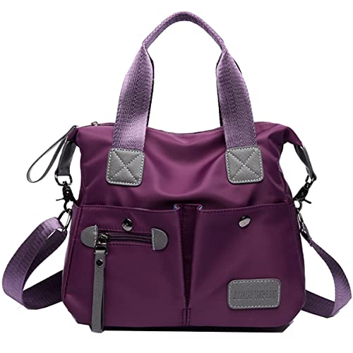 YOUNXSL Crossbody Bag for Women Waterproof Handbag Multi-Pocket Nylon Travel Shoulder Purse Purple