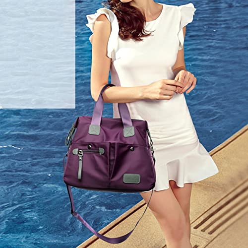 YOUNXSL Crossbody Bag for Women Waterproof Handbag Multi-Pocket Nylon Travel Shoulder Purse Purple