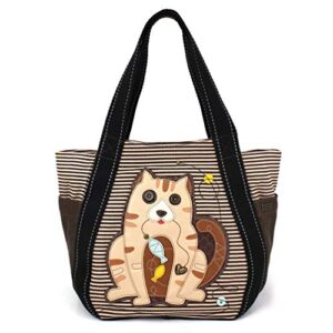 chala handbags cat with fish gen ii carryall zip tote cat lover