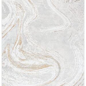 SAFAVIEH Orchard Collection 8' x 10' Grey / Gold ORC617H Modern Abstract Area Rug