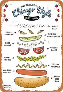 how to build a chicago style hot dog tin sign wall metal retro craft art painting iron plate office garden living room decoration warning poster 20×30