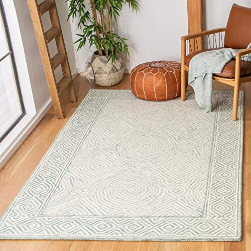 SAFAVIEH Roslyn Collection 3' x 5' Green/Blue ROS351J Handmade Wool Area Rug