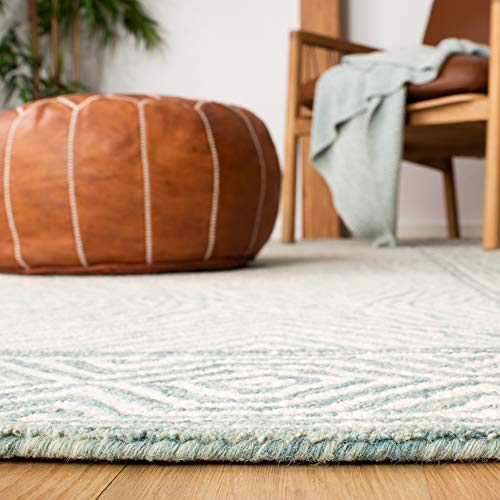 SAFAVIEH Roslyn Collection 3' x 5' Green/Blue ROS351J Handmade Wool Area Rug