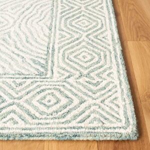 SAFAVIEH Roslyn Collection 3' x 5' Green/Blue ROS351J Handmade Wool Area Rug