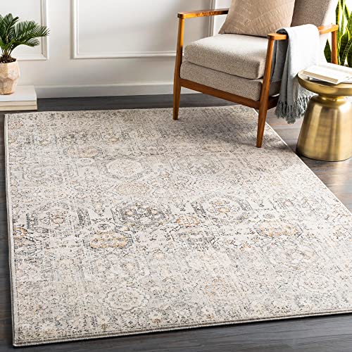 Mark&Day Area Rugs, 8x10 Geelbroek Updated Traditional Tan/Ivory Area Rug, Beige/Gray/Black Carpet for Living Room, Bedroom or Kitchen (7'10" x 10'2")