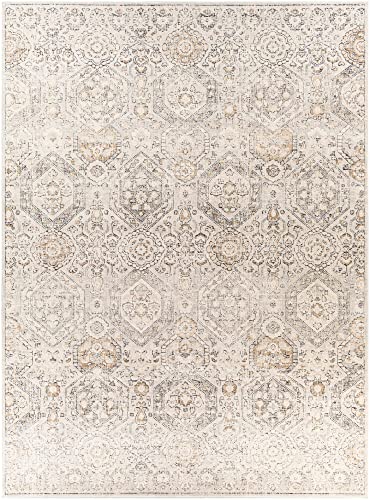 Mark&Day Area Rugs, 8x10 Geelbroek Updated Traditional Tan/Ivory Area Rug, Beige/Gray/Black Carpet for Living Room, Bedroom or Kitchen (7'10" x 10'2")