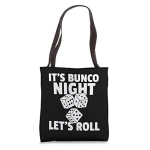 bunco gift for bunco players tote bag