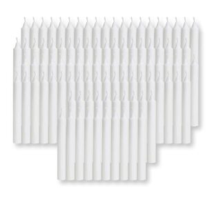 100 pcs bulk white candles for christmas tree – angel chime decorations – christmas pyramids carousel – 4-inch x 1/2-inch diameter – 1.5 hour burn time. unscented