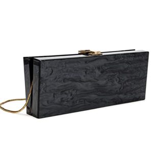 dqinlit pearl acrylic clutch purse – elegant evening handbag shoulder bag for wedding dinner party prom black