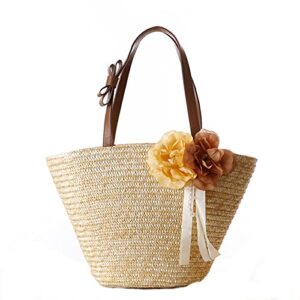 daisha straw bag beach bags for women – straw large beach tote bag – summer handwoven shoulder bags for beach