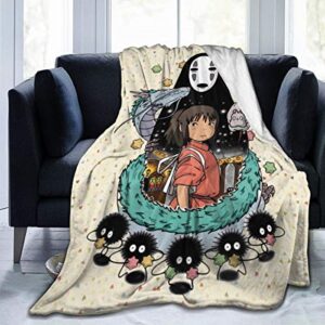 japanese anime micro fleece throw blankets no face super soft cozy luxury couch bed blanket merchandise for home bedding living room 50″x40″