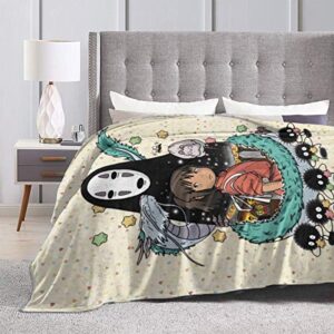 Japanese Anime Micro Fleece Throw Blankets No Face Super Soft Cozy Luxury Couch Bed Blanket Merchandise for Home Bedding Living Room 50"X40"