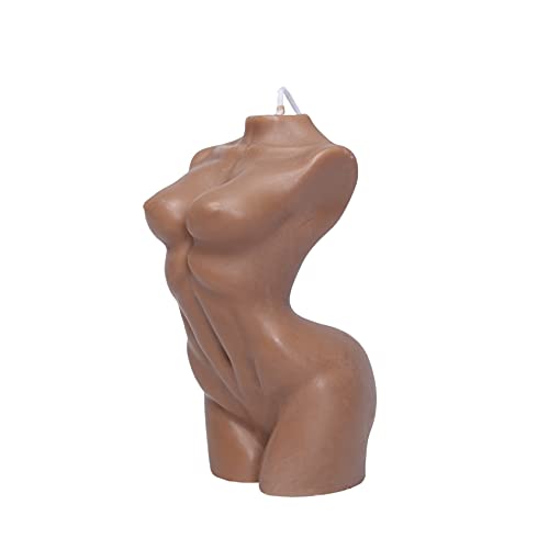 Body Candle Female Torso Candle 6'' Shaped Candles Aesthetic Candle Soy Candle Home Decor for Bathroom Bedroom Gift for Home Spa Wedding Women Birthday Valentine's Day Gift(Brown)