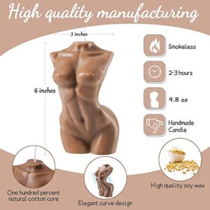 Body Candle Female Torso Candle 6'' Shaped Candles Aesthetic Candle Soy Candle Home Decor for Bathroom Bedroom Gift for Home Spa Wedding Women Birthday Valentine's Day Gift(Brown)