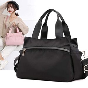 Large Shoulder Bag for Women Nylon Travel Tote Cross-body Carry On Bag with Shoulder Strap Lightweight Tote Shoulder Bag