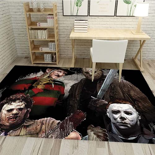 Horror Movie Characters Floor Rugs, Area Soft Rugs Bedroom Living Room, Floor Mat, Non Slip Rugs, Movie Lover Rugs, Horror Rugs (31.5x47.2in)