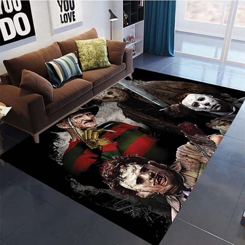 Horror Movie Characters Floor Rugs, Area Soft Rugs Bedroom Living Room, Floor Mat, Non Slip Rugs, Movie Lover Rugs, Horror Rugs (31.5x47.2in)