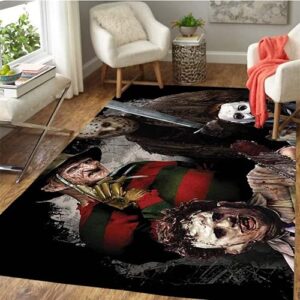 Horror Movie Characters Floor Rugs, Area Soft Rugs Bedroom Living Room, Floor Mat, Non Slip Rugs, Movie Lover Rugs, Horror Rugs (31.5x47.2in)