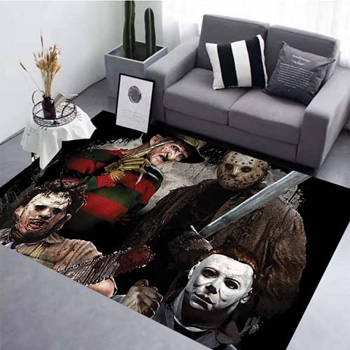 Horror Movie Characters Floor Rugs, Area Soft Rugs Bedroom Living Room, Floor Mat, Non Slip Rugs, Movie Lover Rugs, Horror Rugs (31.5x47.2in)