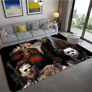 Horror Movie Characters Floor Rugs, Area Soft Rugs Bedroom Living Room, Floor Mat, Non Slip Rugs, Movie Lover Rugs, Horror Rugs (31.5x47.2in)