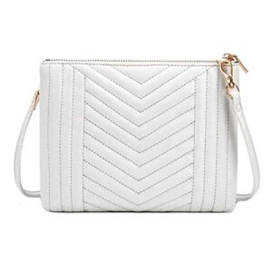 amelie galanti womens small crossbody strap handbag bag,soft leather fabric delicate durable fashion design (white)