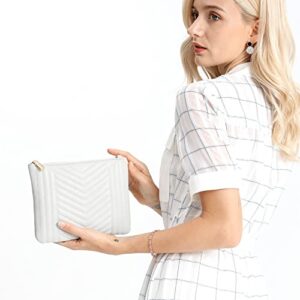 AMELIE GALANTI womens small crossbody strap handbag bag,Soft Leather Fabric Delicate Durable Fashion Design (White)