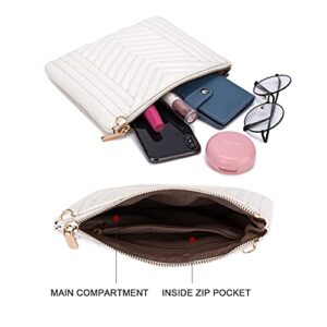 AMELIE GALANTI womens small crossbody strap handbag bag,Soft Leather Fabric Delicate Durable Fashion Design (White)