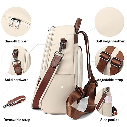 BROMEN Backpack Purse for Women Leather Anti-theft Travel Backpack Fashion College Shoulder Handbag