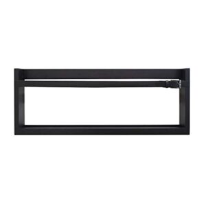 Cloudnola Showroom Wall Rack, Black Wood and Leather, 30 x 12 inches, Floating Wall Shelf for Magazines, Art, Vinyls, Books and More