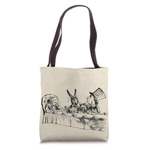 Alice in Wonderland Mad Hatter Vintage Illustration Tote Bag