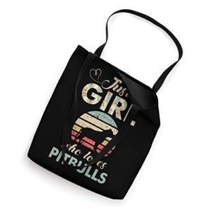 Just A Girl Who Loves Pitbulls Retro Vintage Tote Bag