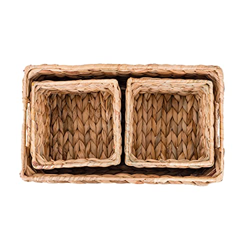 Better Homes & Gardens Woven Water Hyacinth Tank Basket, Natural